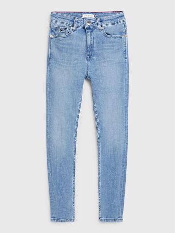 Lány Tommy Hilfiger Skinny Farmer Nadrág Kék Sötétkék | HU 1812DFM